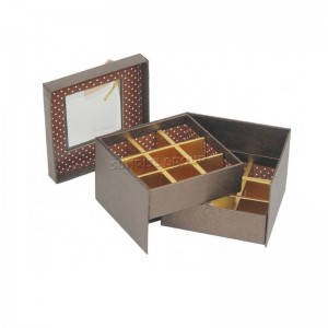 堅いペーパーマカロンチョコレート箱を包む注文のハンドメイドの贅沢な長方形